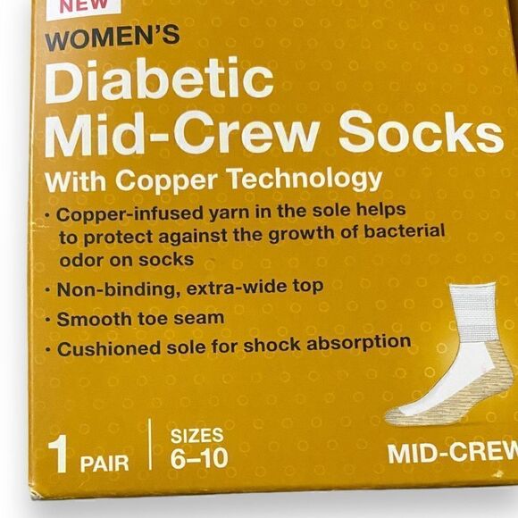 Walgreens Womens Black Diabetic Socks fits Shoes sizes 6-10 Lot of 2 New - Picture 2 of 4